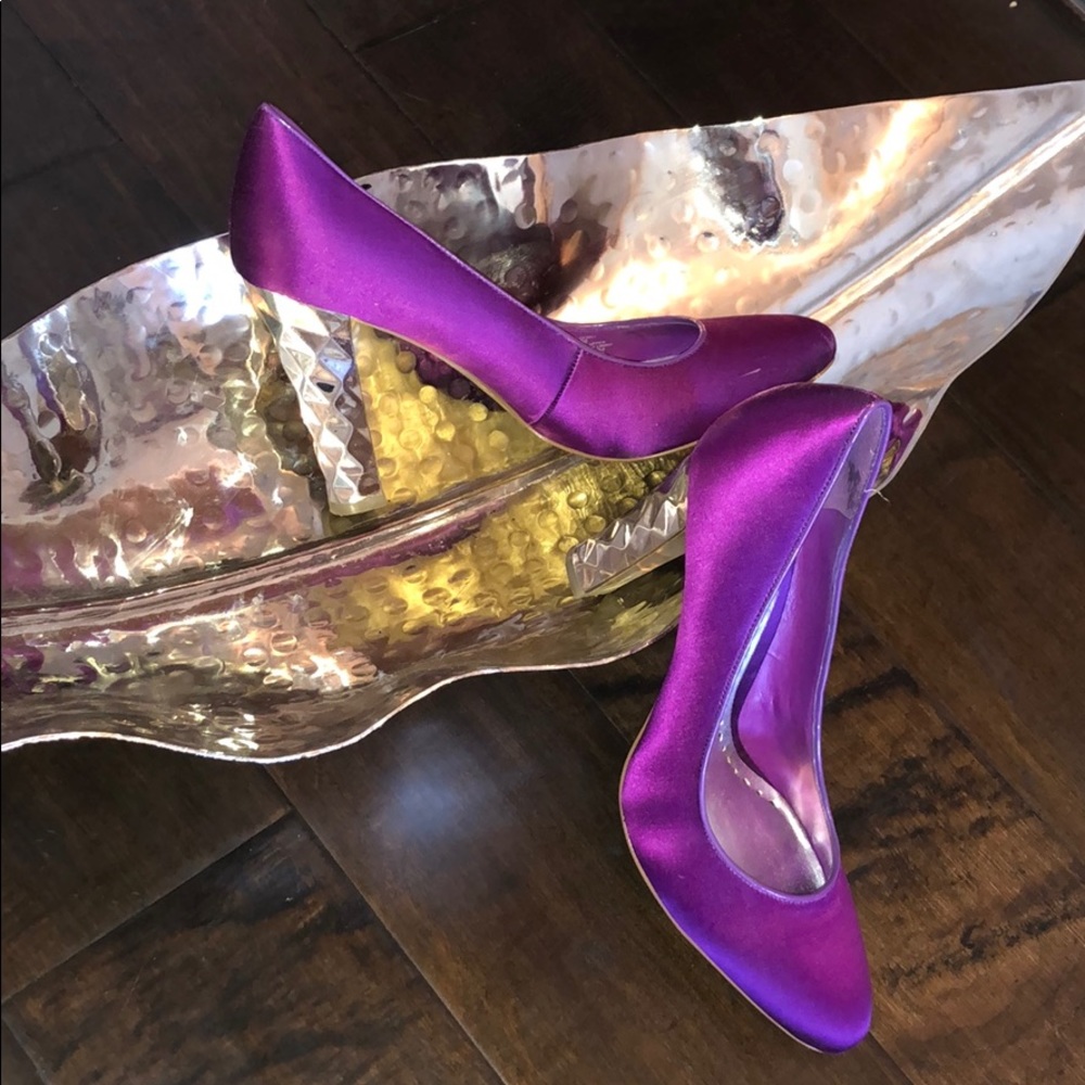 BCBG Girls Satin Purple High Heels